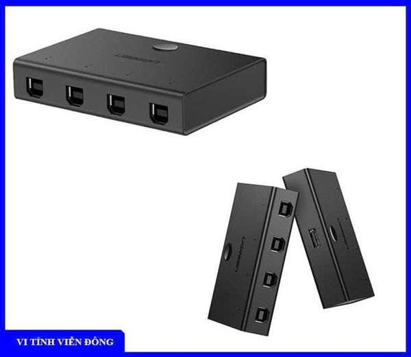 Bộ chuyển 4 máy tính dùng 1 máy in cổng USB 2.0 Ugreen 30346 cao cấp ( Hub máy in 4 CPU --> 1 Máy in )