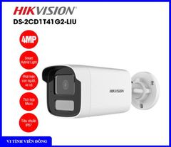 Camera IP thân trụ 4MP Hikvision DS- 2CD1T41G2 -LIU (Hồng ngoại 50m, tích hợp mic)