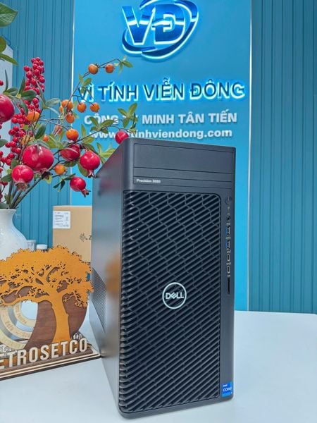 Máy tính trạm Dell Precision 3680 Tower CTO Base / Intel Core i7 14th Gen 14700 / 2x8GB / 512GB SSD TLC / Nvidia RTX A400, 4GB GDDR6 / 500W / KB+M / Ubuntu / 36M Pro+KYHD