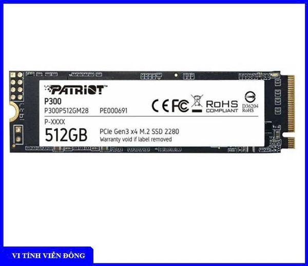 Ổ cứng SSD 512GB PATRIOT P300 M.2 2280 NVMe Gen 3x4 - P300P512GM28