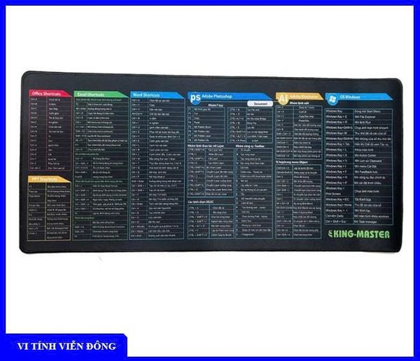 Pad mouse Kingmaster KM- M1 Tiếng Việt (KT: 30cm x 70cm x 3mm || tích hợp phím tắt văn phòng)