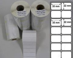 Giấy in mã vạch 2 tem 35x22 mm - Cuộn 30m