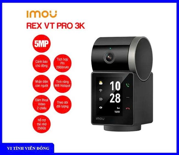 Camera Wifi iMOU IPC- S2VBP - 5M0WR REX VT Pro 5MP (Gọi Video 2 Chiều, Tích hợp pin 2000mAh)