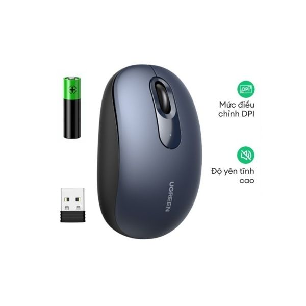 Chuột không dây 2.4G SILENT Ugreen ( MU105 / 90550 ) - Màu Midnight Blue (xanh xám)