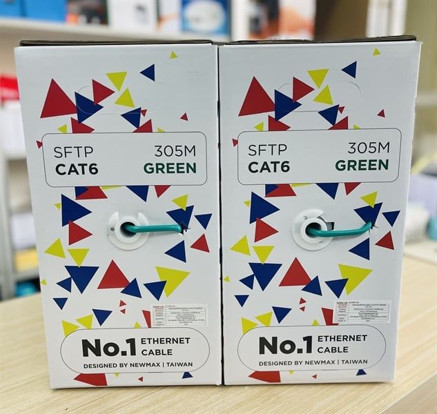 Cáp mạng Golden link 4pair SFTP Cat 6 Xanh Lá (có chống nhiễu)