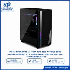 PC GIGABYTE AI TOP 100 Z890 (AT1I9N9-0005) (Z890/ Ultra 9 285K/ AIO 360/ 128GB (32GBx4) DDR5/ SSD Gen4 2TB/ SSD Gen4 320GB/ RTX 5090 32GB/ PSU 1600W 80 Plus Platinum/ WF7/ BT/ Black)