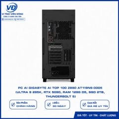 PC GIGABYTE AI TOP 100 Z890 (AT1I9N9-0005) (Z890/ Ultra 9 285K/ AIO 360/ 128GB (32GBx4) DDR5/ SSD Gen4 2TB/ SSD Gen4 320GB/ RTX 5090 32GB/ PSU 1600W 80 Plus Platinum/ WF7/ BT/ Black)