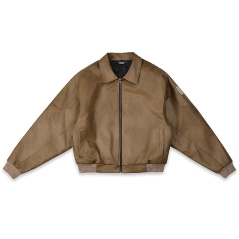  SWE EAZY LEATHER BOMBER - BROWN 