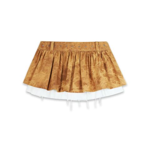  SWE RUSTED LAYER MINI SKIRT - BROWN 