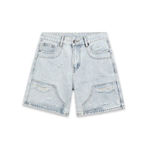  SWE KNEECRAFT DENIM SHORTS - LIGHT BLUE 