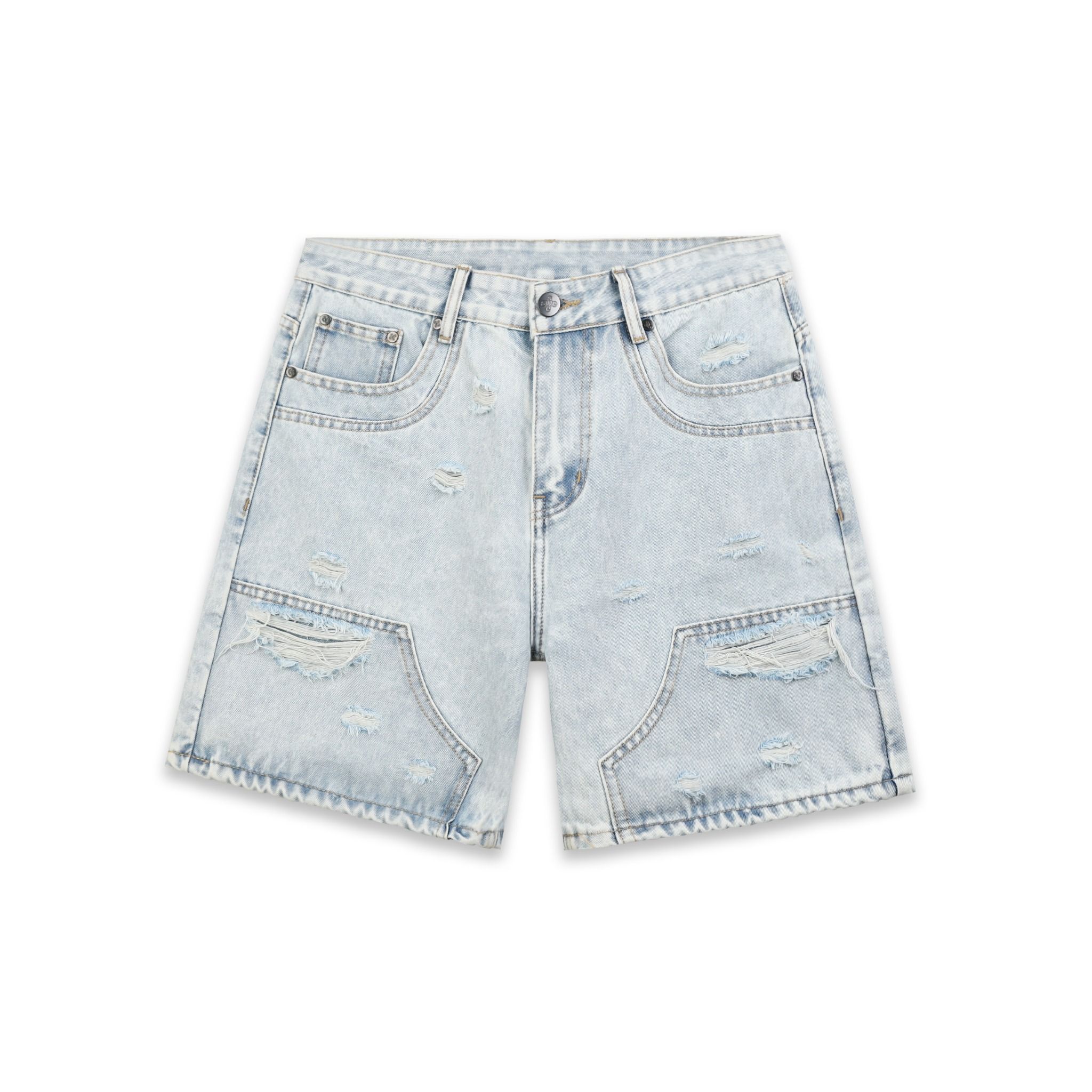  SWE KNEECRAFT DENIM SHORTS - LIGHT BLUE 