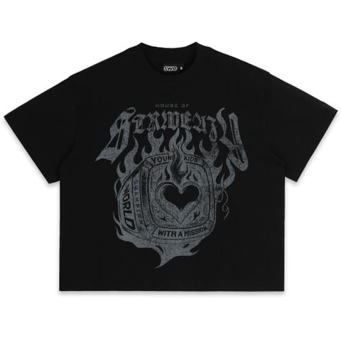  SWE RING BOXY TEE - BLACK 