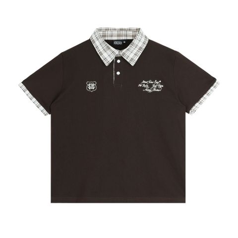  SWE PLAID POLO - BROWN 