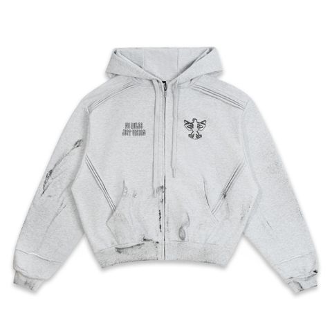  SWE CROSS ZIP HOODIE - GRAY 