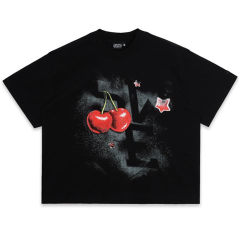  SWE CHERRY BOXY TEE - BLACK 
