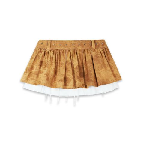  SWE RUSTED LAYER MINI SKIRT - BROWN 