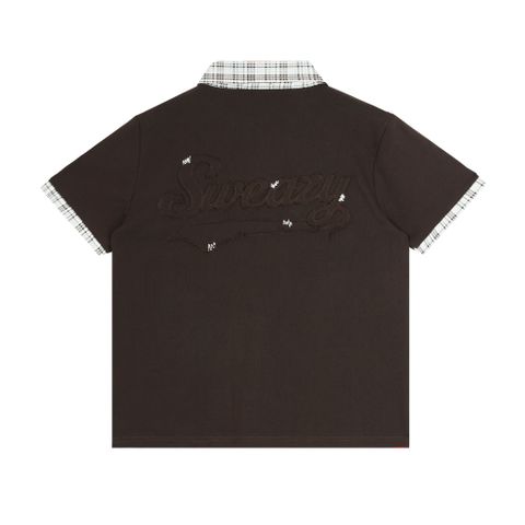  SWE PLAID POLO - BROWN 