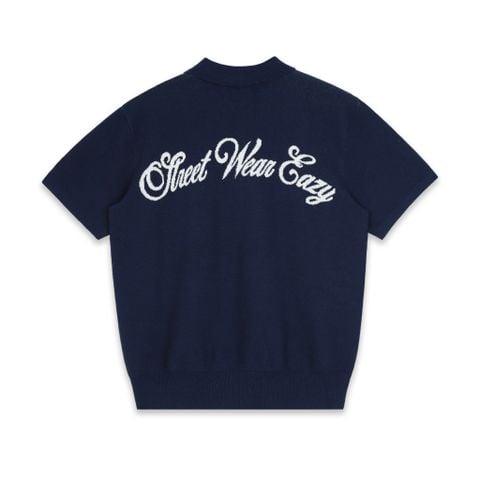  SWE KNIT POLO - NAVY 
