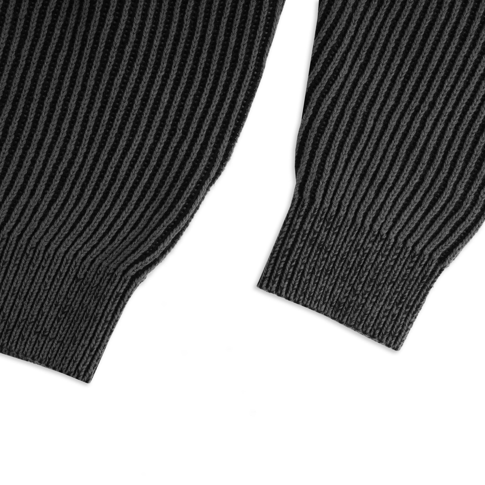  SWE L/S KNIT POLO - BLACK 