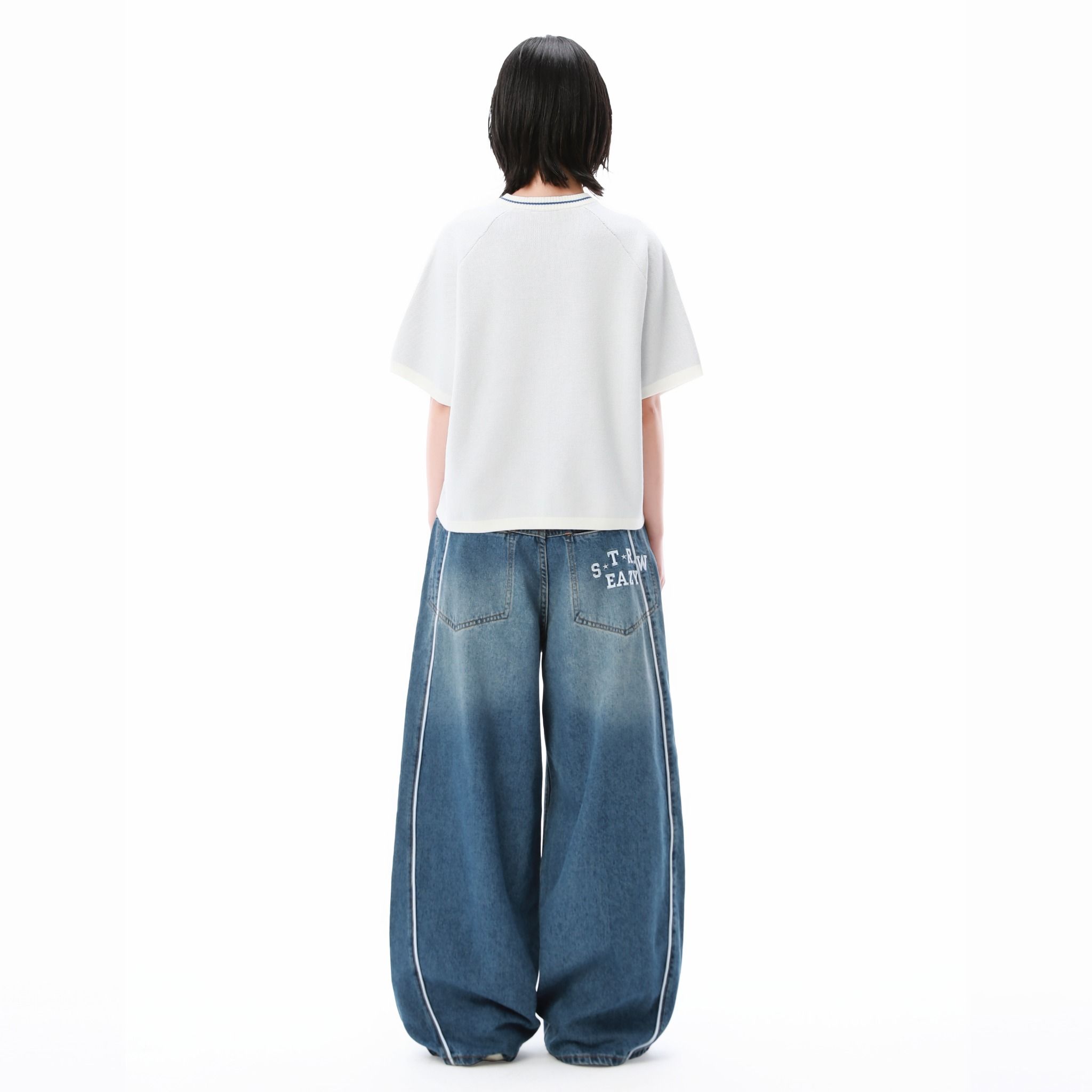  SWE FAM KNIT BOXY TEE - MISTRAL 