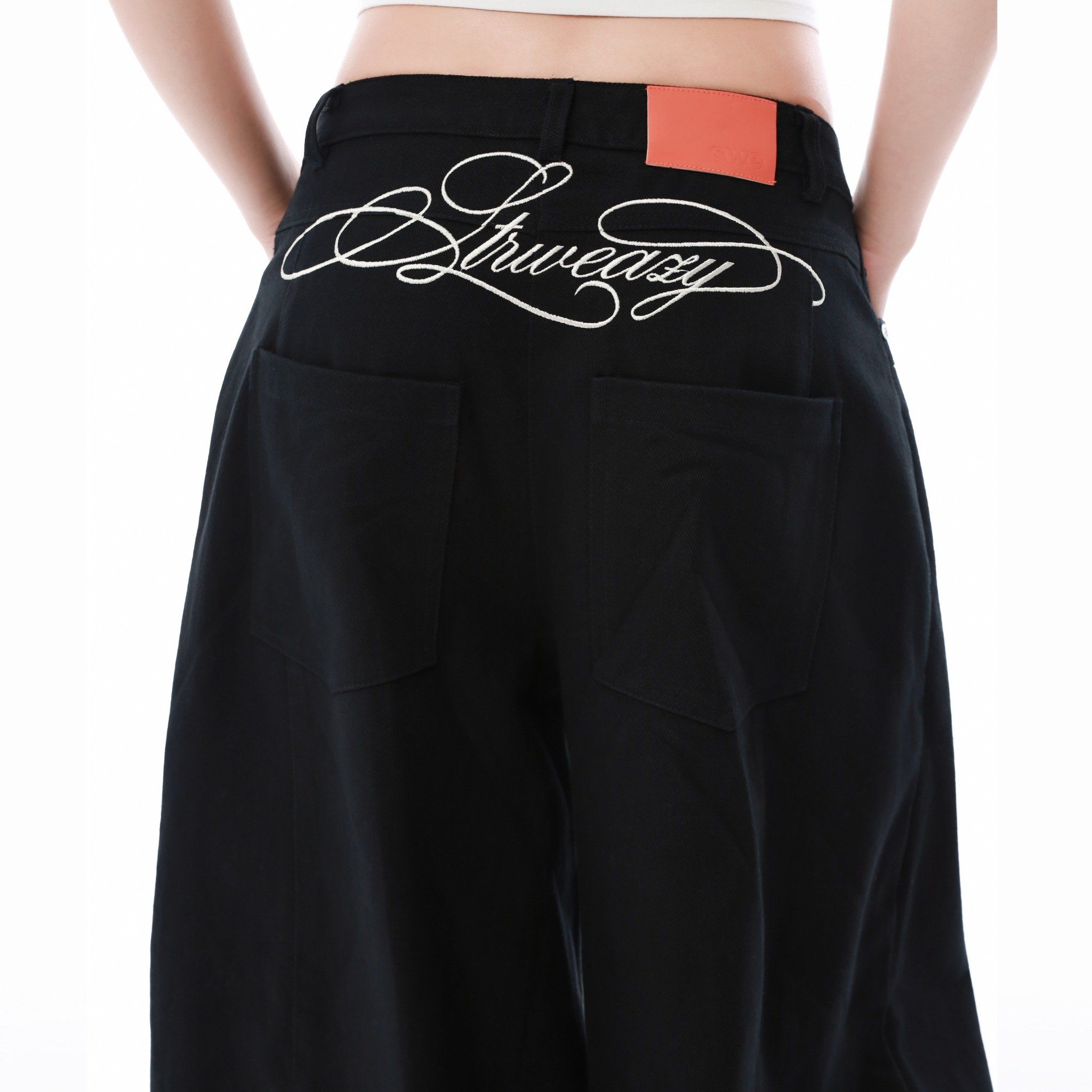  SWE BARREL KHAKI PANTS - BLACK 