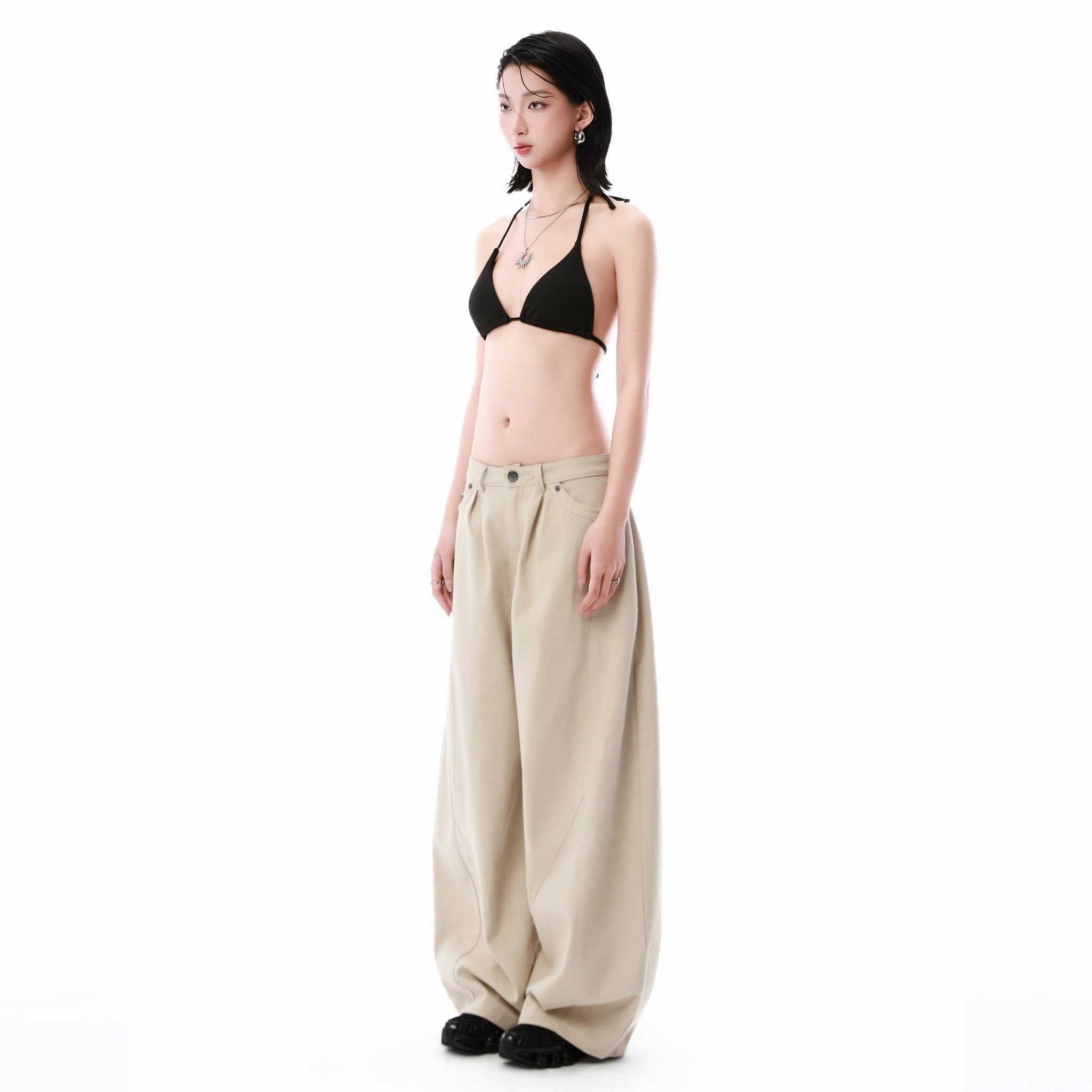  SWE BARREL KHAKI PANTS - BEIGE 