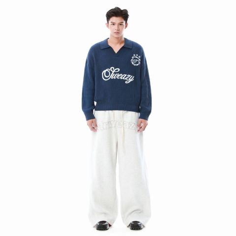  SWE L/S KNIT POLO - NAVY 