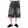  SWE INTERCUT DENIM SHORTS - WASHDED BLACK 