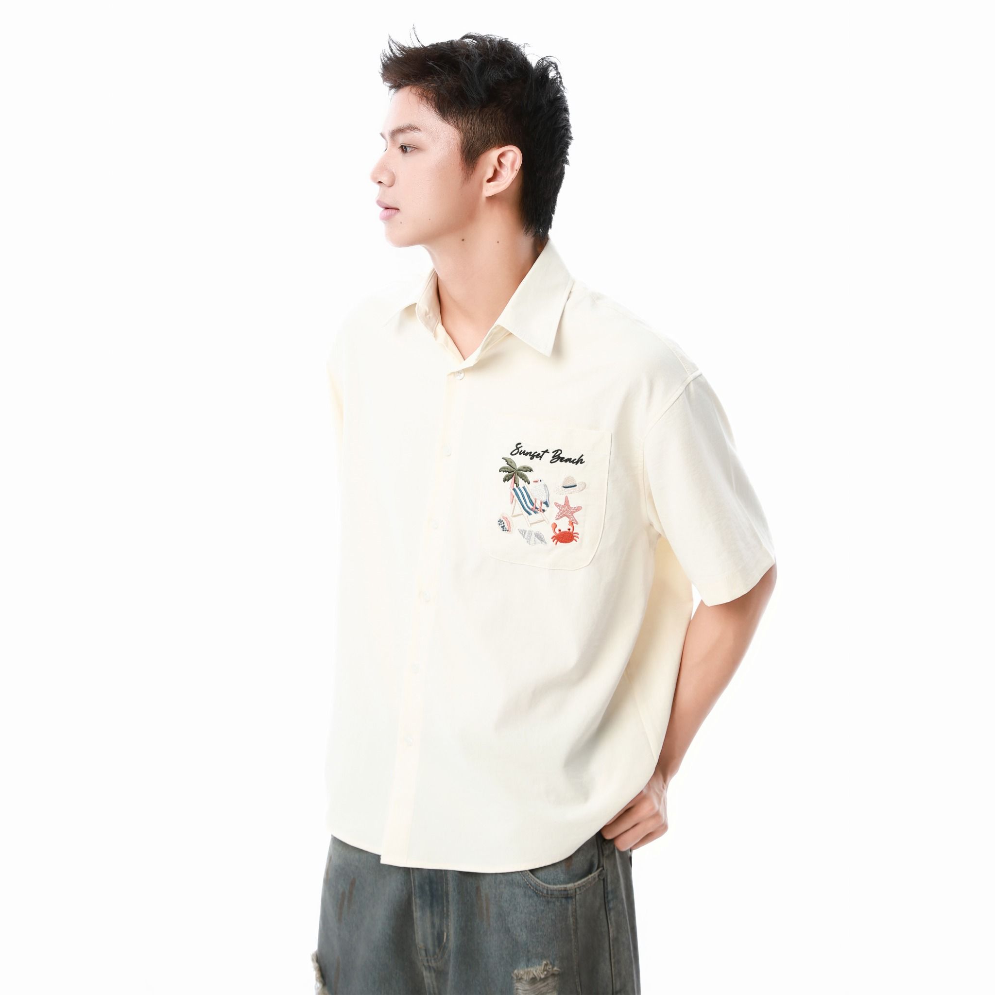  SWE SUNSET POCKET SHIRT - CREAM 