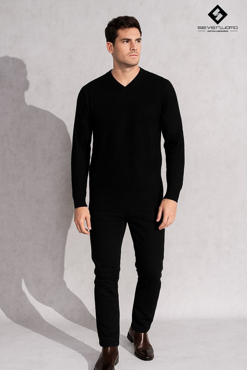 ÁO LEN NAM CỔ TIM D25