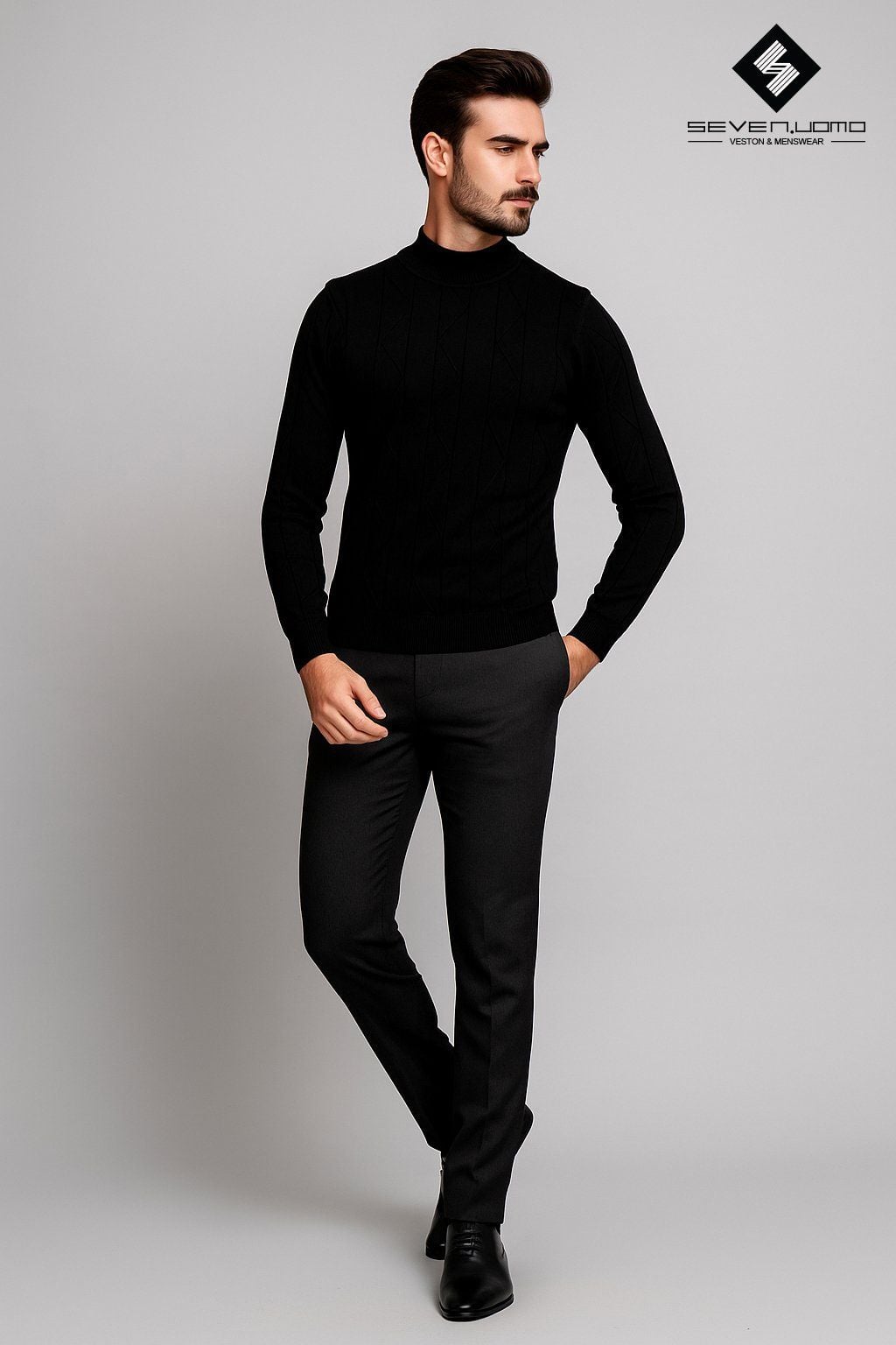 Áo len nam cổ 3cm - D26