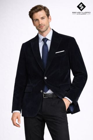 Áo vest nhung tăm xanh X95