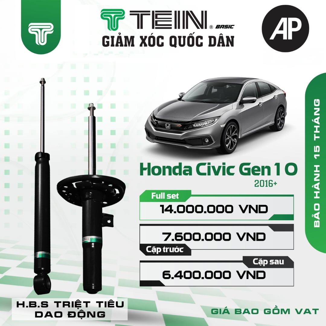 Giảm xóc ô tô Tein Basic HONDA CIVIC GEN10 (2015-2021)