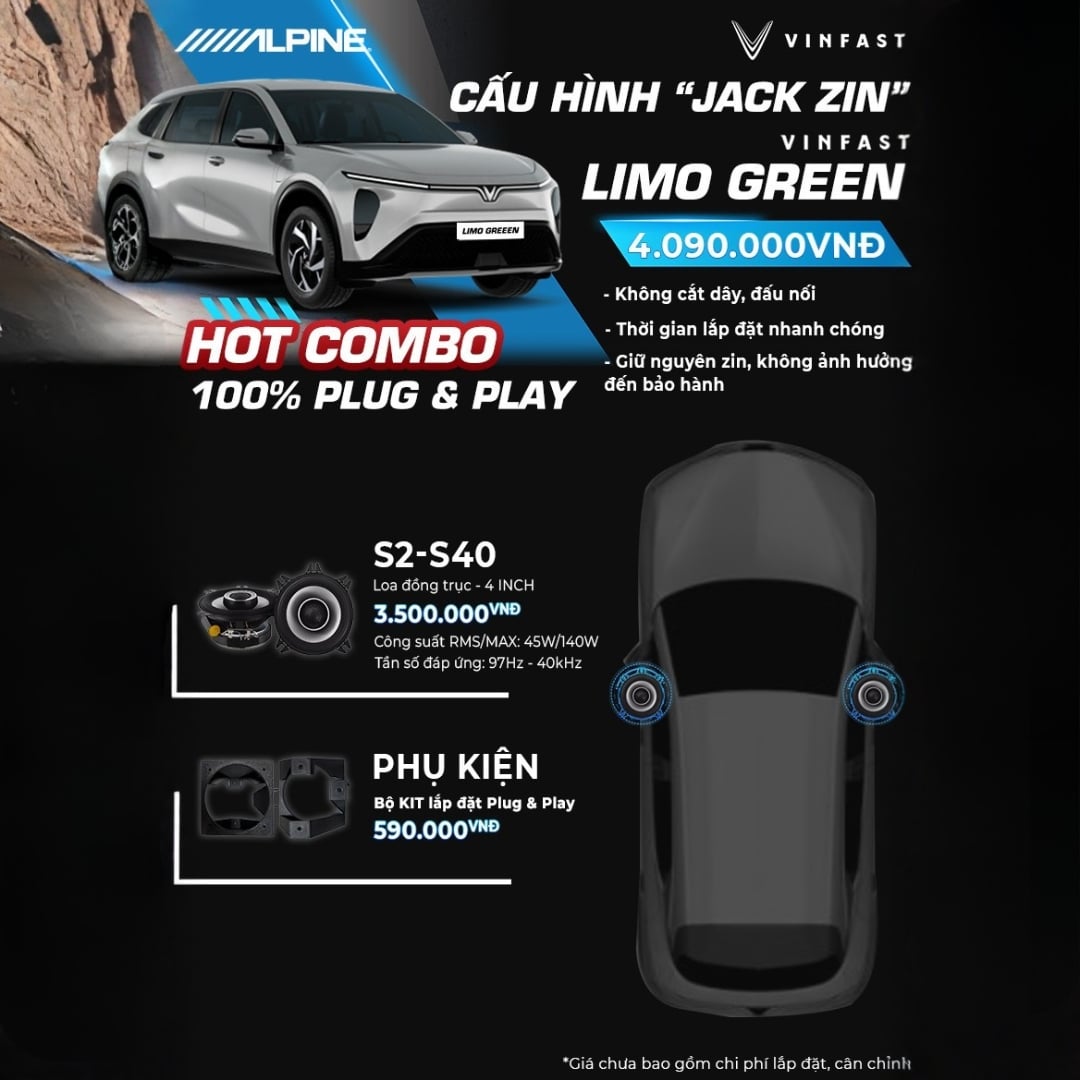 Độ loa ô tô  VinFast Limo Green