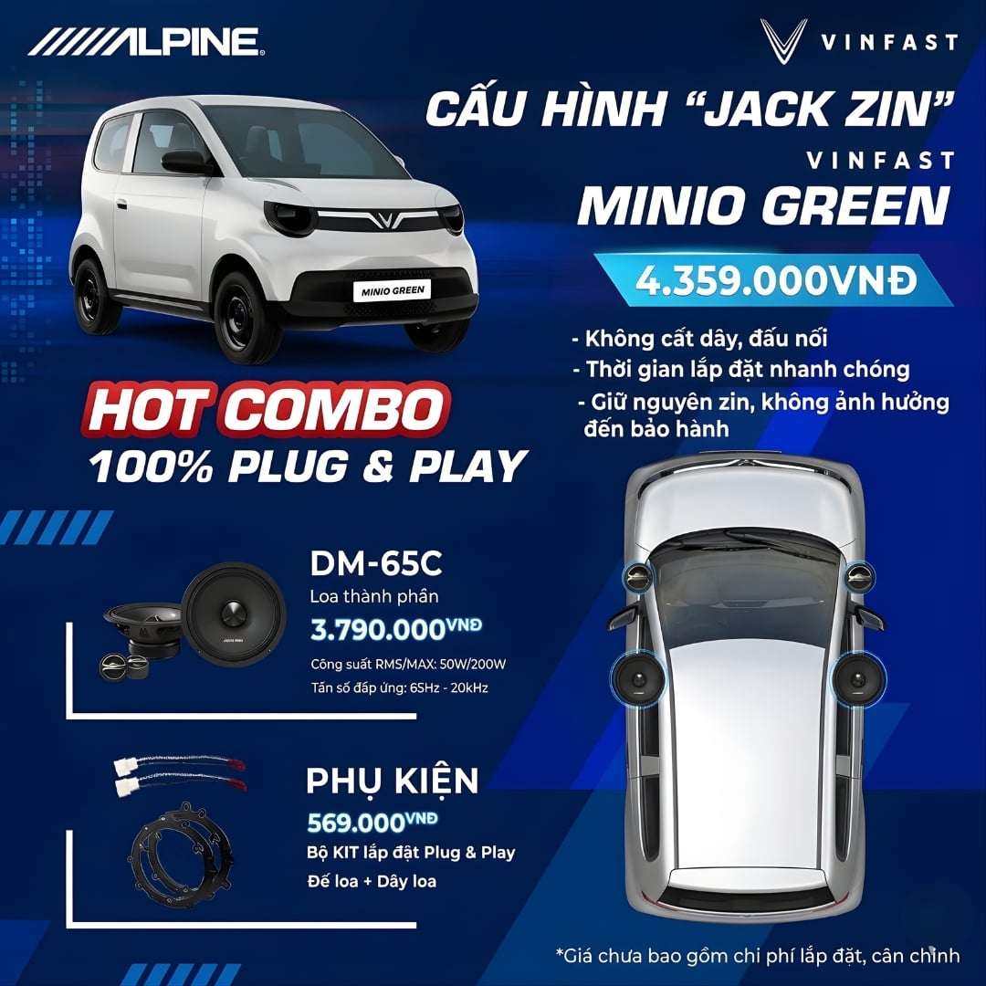 Độ loa ô tô Vinfast Minio Green