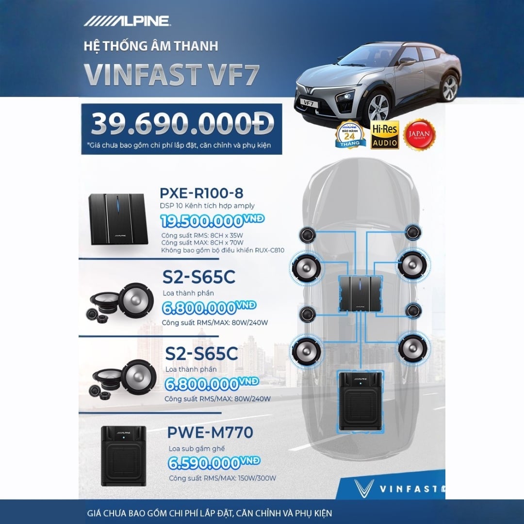 Độ loa ô tô Vinfast VF7