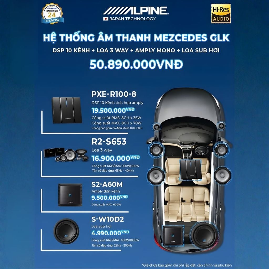 Độ loa ô tô Mercedes Benz GLK