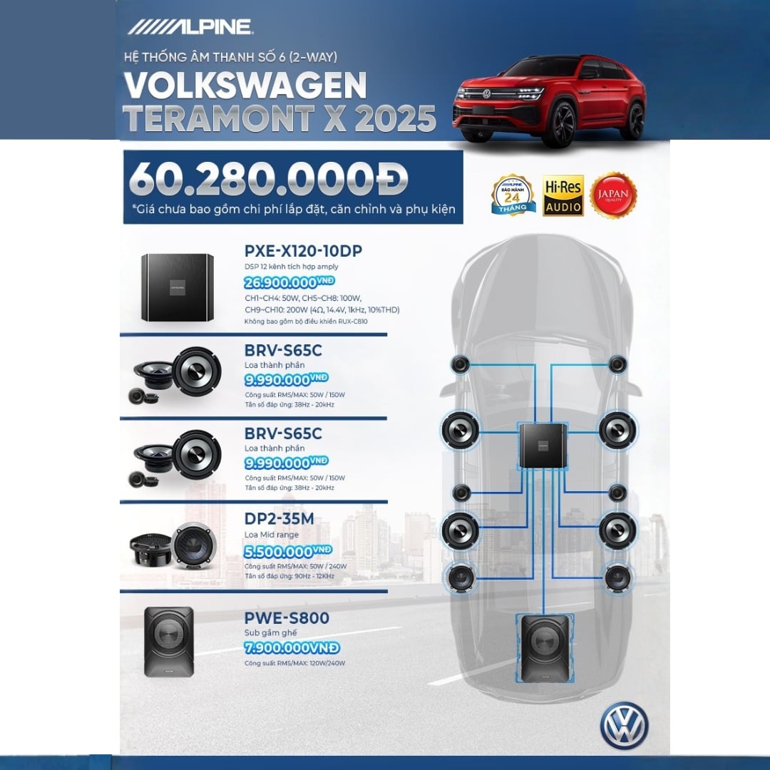 Độ loa ô tô Volkswagen Teramont X 2025