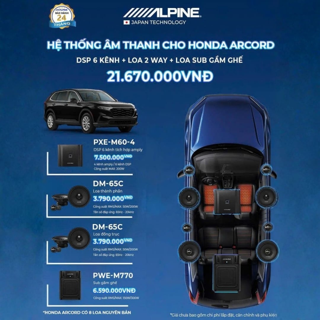 Độ loa ô tô  Honda Accord