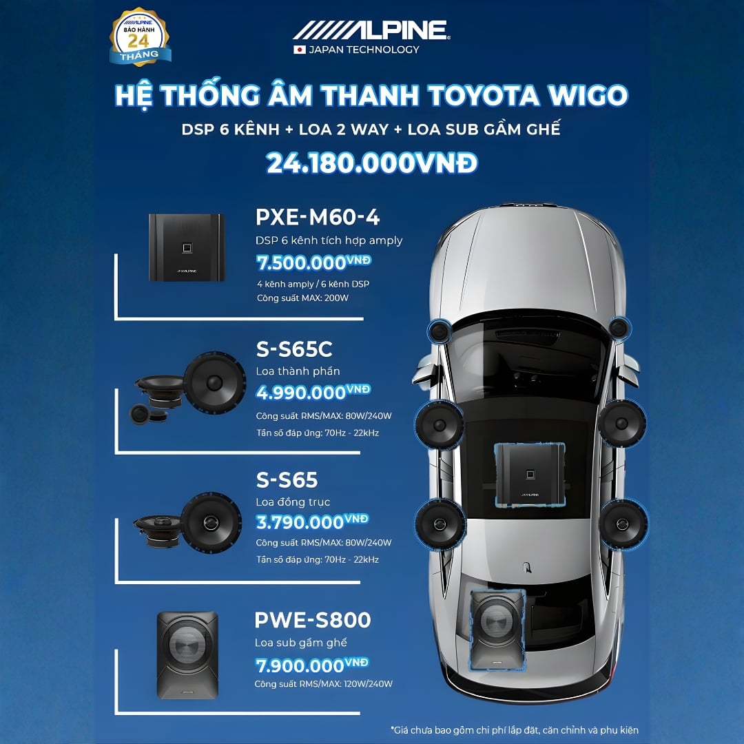 Độ loa ô tô Toyota Wigo