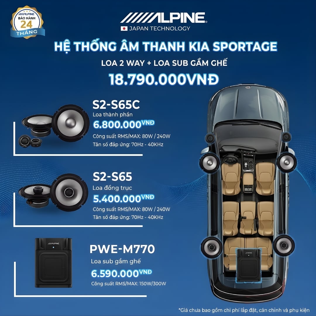 Độ loa ô tô  Kia Sportage