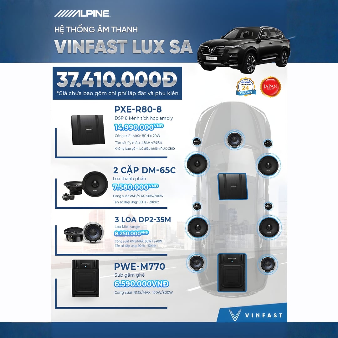 Độ loa ô tô Vinfast LuxSA