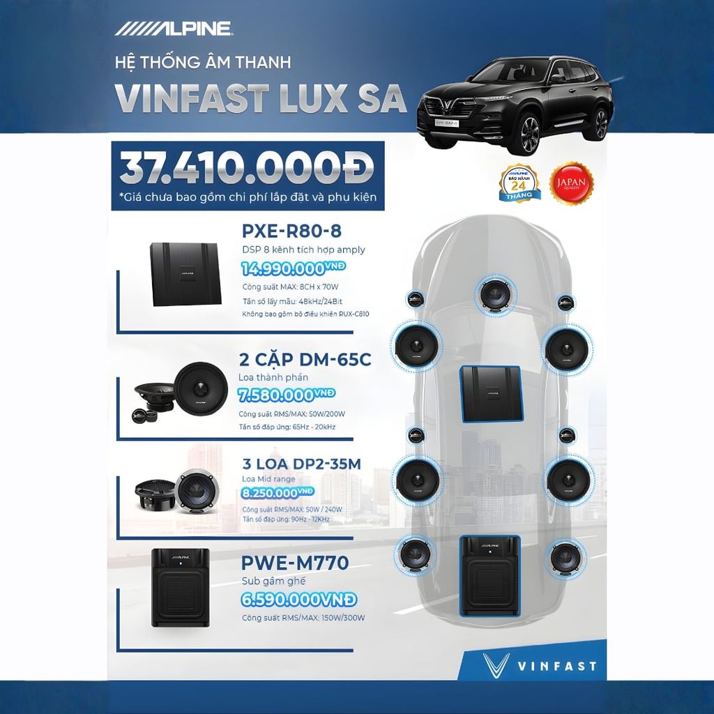 Độ loa ô tô Vinfast LuxSA