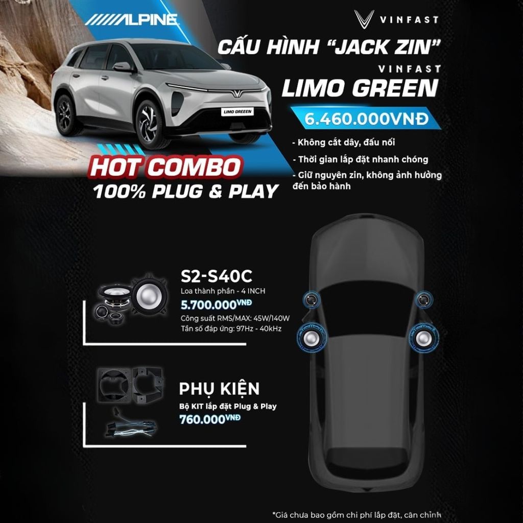 Độ loa ô tô  VinFast Limo Green