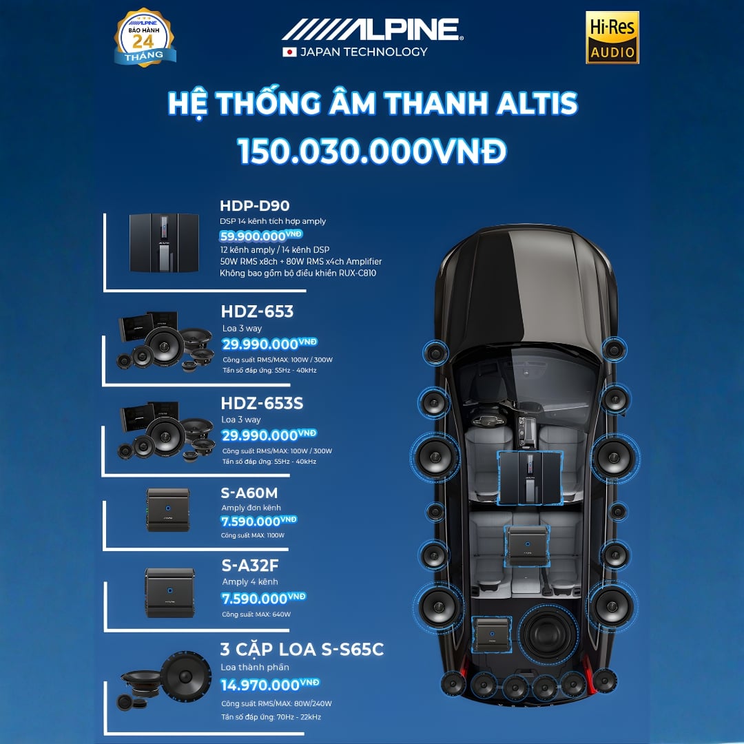 Độ loa ô tô Toyota Atlis