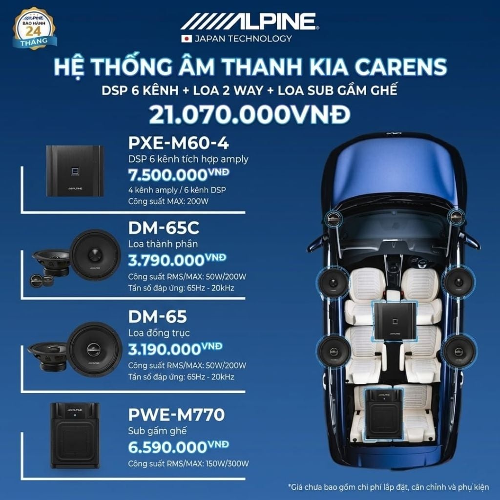 Độ loa ô tô Kia Caren