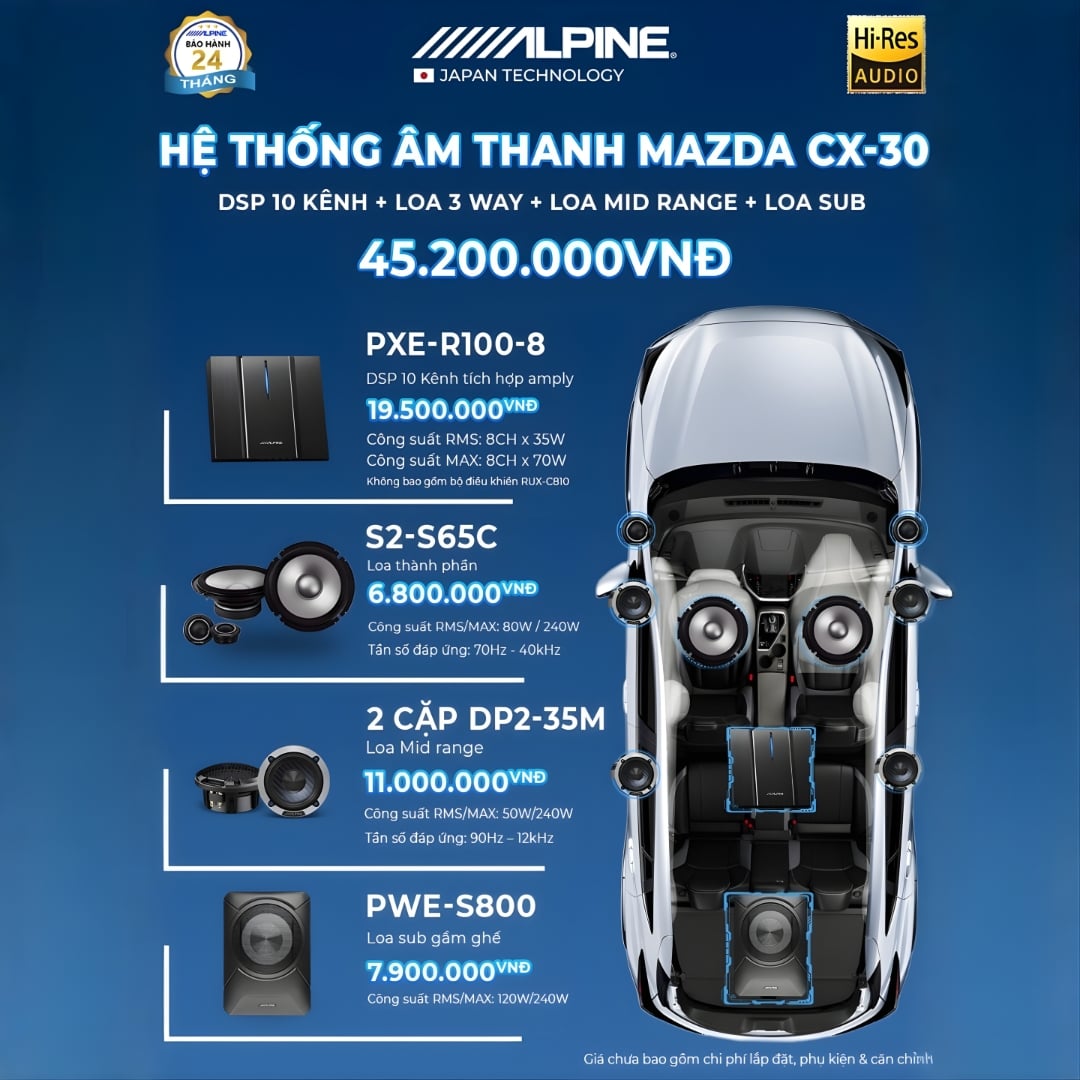 Độ loa ô tô Mazda CX-30