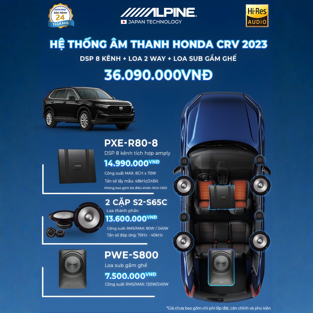 Độ loa ô tô Honda CRV