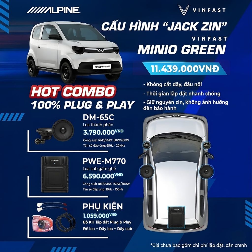 Độ loa ô tô Vinfast Minio Green