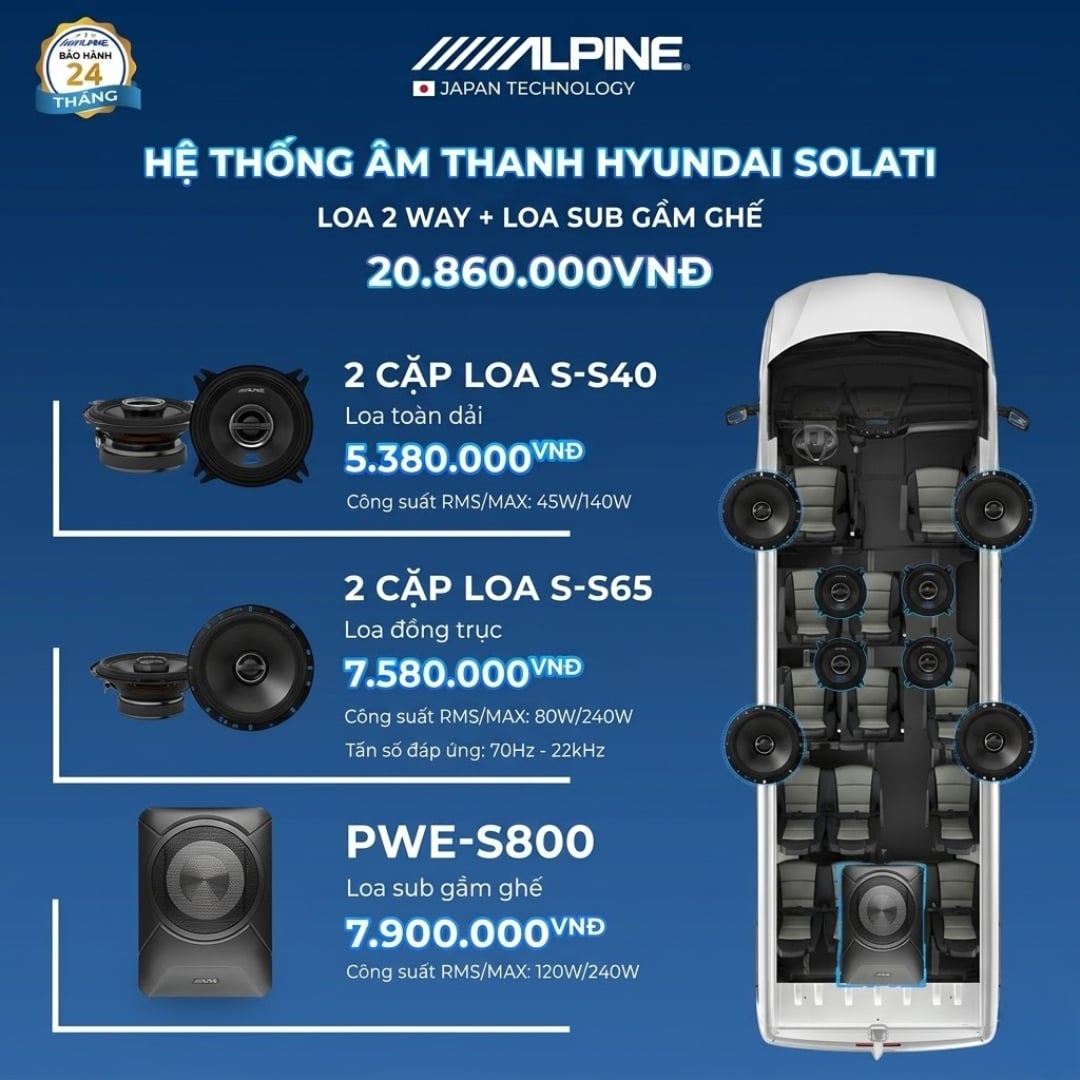 Độ loa ô tô  Huyndai Solati